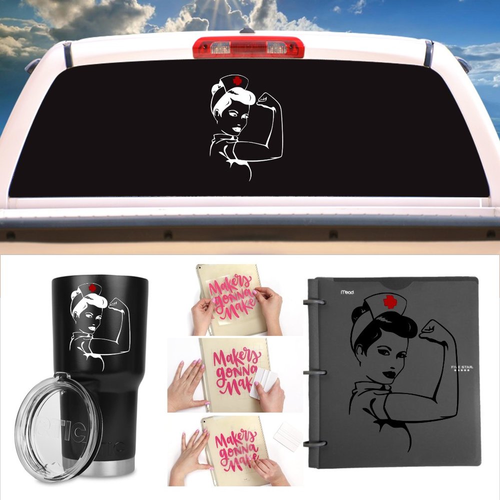 5-6" STRONG ARM NURSE VINYL CAR DECAL